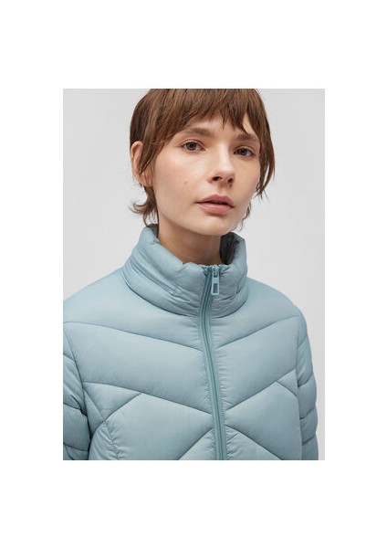 Renkli Kadın Şişme Mont 110698-34521 Dik Yaka Orta Kalınlıkta Günlük Stil