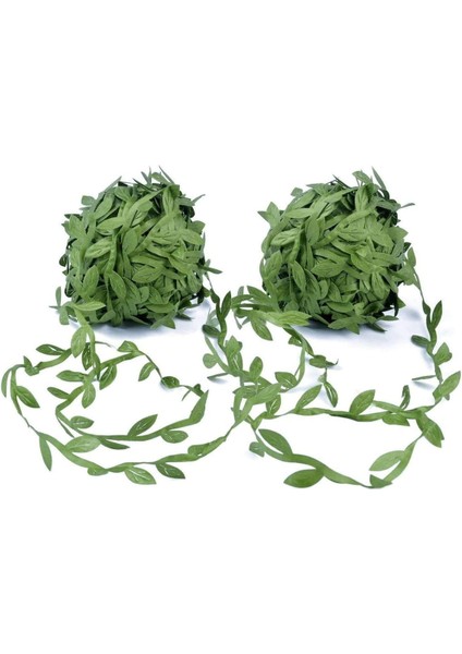 2 Rulo Yapay Yeşil Yapraklı Çiçekli Asma Bandı (40M) (Yurt Dışından)