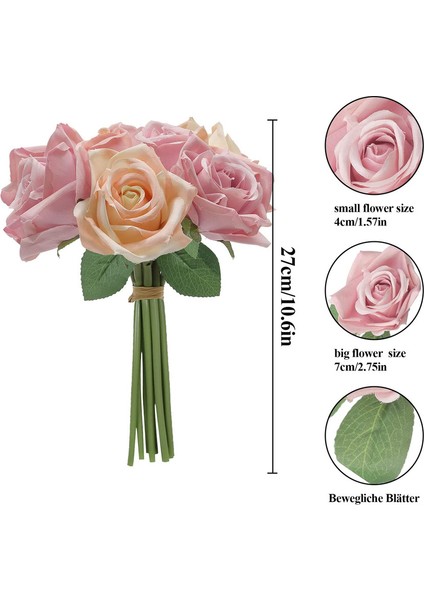 2 x 18 Baş Yapay Gül Buketi (Toz Renkli) (Yurt Dışından) fiyatları