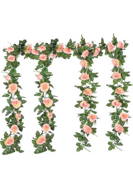 4 x 220M Yapay Gül Çelenk (Renkli Rengi) (Yurt Dışından)