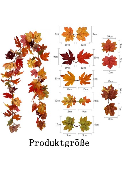 2'li Yapay Akçaağaç Yaprağı Çelenk Paketi, Sahte Sonbahar Yaprakları Yapay O (Yurt Dışından) fiyatları