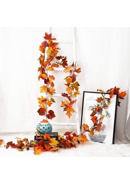 2'li Yapay Akçaağaç Yaprağı Çelenk Paketi, Sahte Sonbahar Yaprakları Yapay O (Yurt Dışından) fırsatları