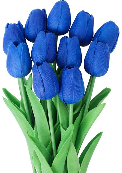 10 Yapay Çiçek Lale (Mavi) (Yurt Dışından)