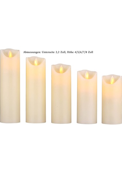 LED Mumlar, Alevsiz Mumlar, 5.r'lik Sette 250 Saat Dekoratif Mum Sütunları (Yurt Dışından) fiyatları