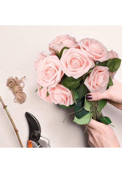 50 Adet Yapay Gül Yaprakları Allık Pembe Güller Real Touch Sha (Yurt Dışından) fiyatları