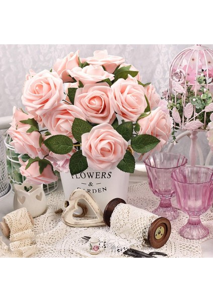 50 Adet Yapay Gül Yaprakları Allık Pembe Güller Real Touch Sha (Yurt Dışından) indirimleri