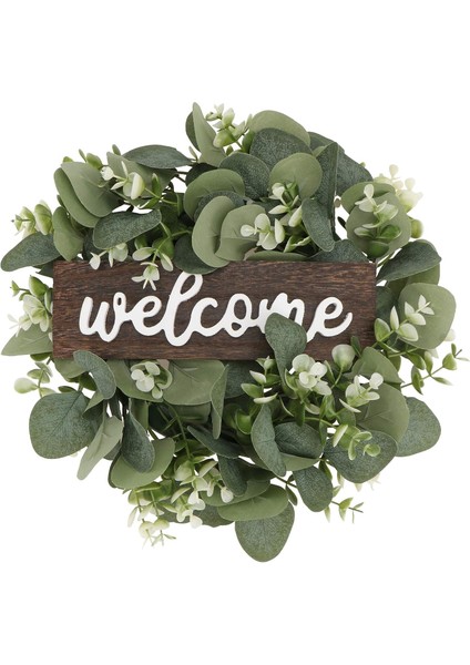 Esinti Yapay Okaliptüs Çelenk Yaprakları Şube Çelenk Hoş Geldiniz Tabelası Kapı Çelengi Wil (Yurt Dışından)