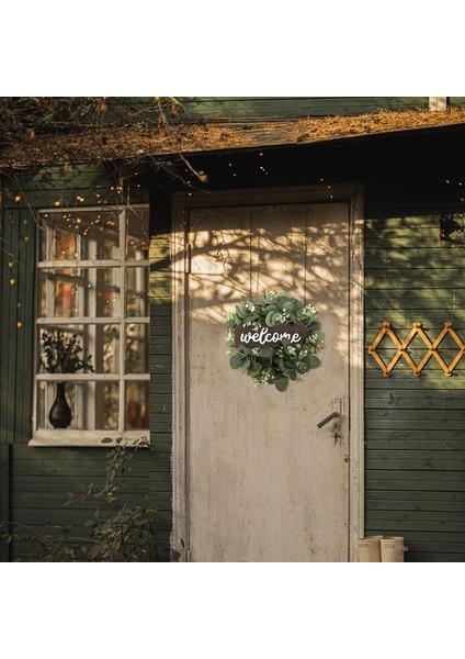 Esinti Yapay Okaliptüs Çelenk Yaprakları Şube Çelenk Hoş Geldiniz Tabelası Kapı Çelengi Wil (Yurt Dışından) indirimleri