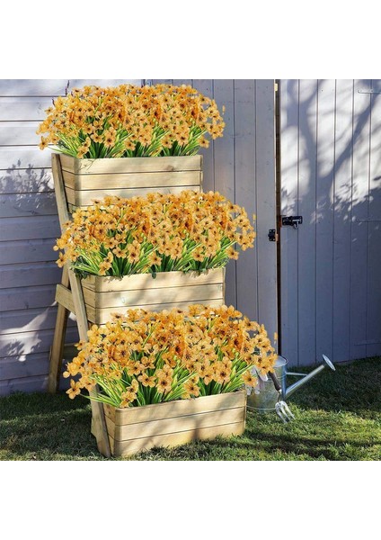 6 Adet Yapay Dekoratif Plastik Çiçek (Sarı) (Yurt Dışından) fırsatları