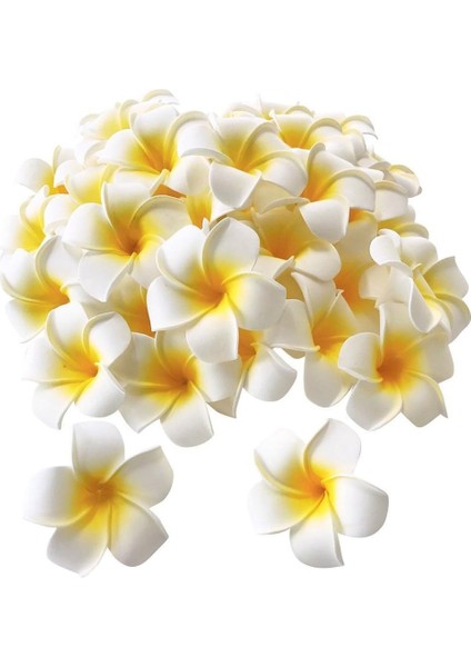 Esinti 100 Adet Beyaz Köpük Hawai Frangipani Yapay Plumeria Yaprakları (Yurt Dışından)
