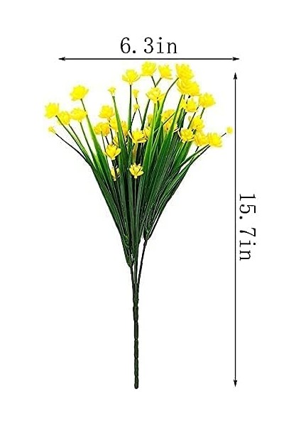 8 Adet Dış Mekan Yapay Çiçek (Sarı, Mor, Beyaz, Turuncu Kırmızı) (Yurt Dışından) fiyatları