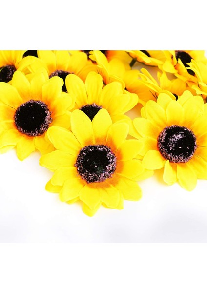 50'li Paket 2.8" Çiçek Desenli Ipek Kumaştan Yapay Sarı Ayçiçeği Başları (Yurt Dışından) fiyatları