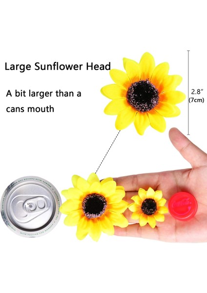 50'li Paket 2.8" Çiçek Desenli Ipek Kumaştan Yapay Sarı Ayçiçeği Başları (Yurt Dışından) fırsatları