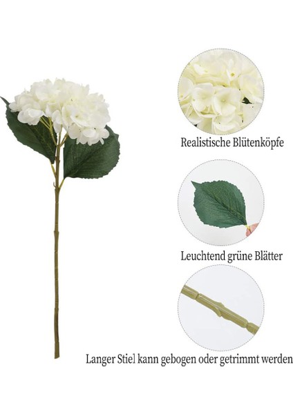 Tifuly Yapay Ortanca Çiçeği, 5 Adet Gerçekçi Tek Uzun Kök Ipek (Yurt Dışından) modelleri