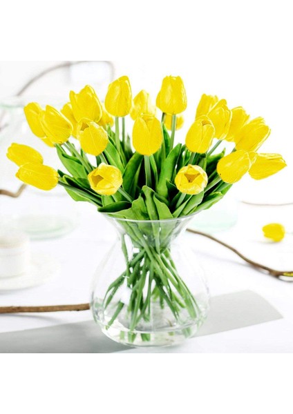 Justoyou 10'lu Paket Pu Gerçek Dokunmatik Lateks Yapay Laleler Sahte Laleler Çiçekler B (Yurt Dışından) modelleri