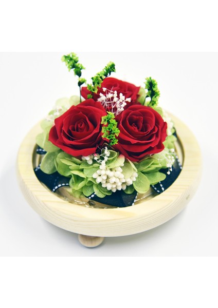 Ebedi Çiçek Dekorasyonu Cam Kapak 3 Gül Tatil Si Doğum Günü Si (Yurt Dışından) modelleri