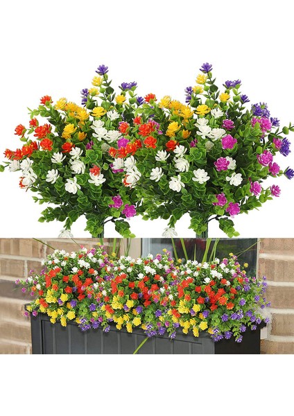 10 Adet Dış Mekan Yapay Çiçek (5 Renk) (Yurt Dışından)