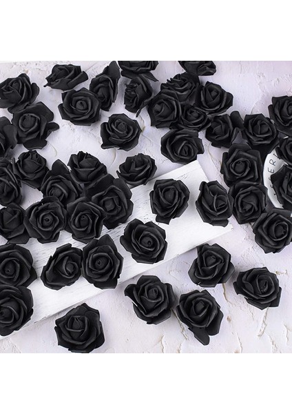50 Adet Yapay Gül Başlık 7cm (Siyah) (Yurt Dışından) fırsatları