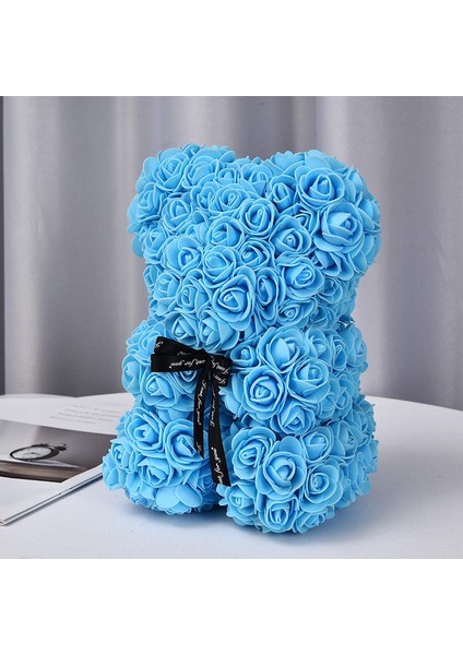 Rose Ayı Si Şeffaf Bir Kutusu ile Birlikte Gelir （mavi, 25CM） (Yurt Dışından) indirimleri