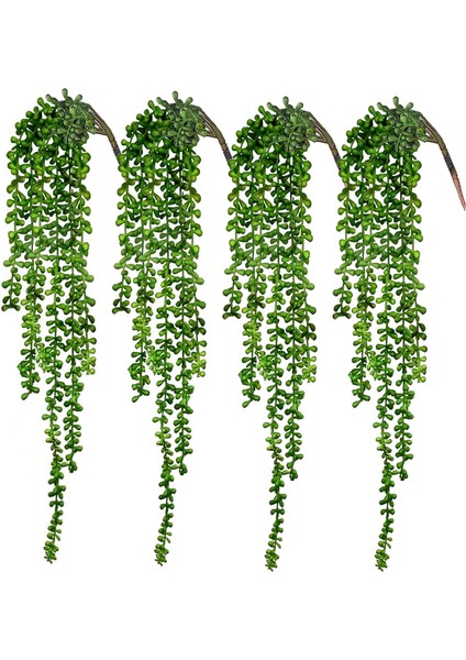 4 Paket Yapay Etli Asılı Bitkiler Duvar Için Sahte Inci Kolye (Yurt Dışından)