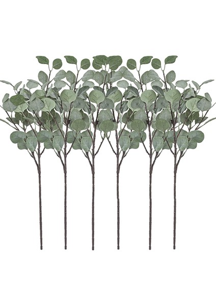 Yapay Yeşil Saplar, 6'lı Paket, Plastik Bitkiler, Ev Için Çiçekli Yeşil Saplar (Yurt Dışından)