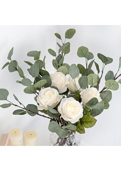 Yapay Yeşil Saplar, 6'lı Paket, Plastik Bitkiler, Ev Için Çiçekli Yeşil Saplar (Yurt Dışından) fırsatları