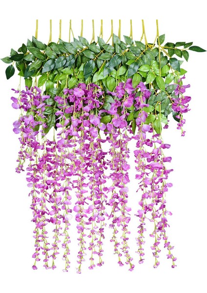 12 Adet / Toplu Yapay Morsalkım Ipek Çiçekler 110CM (Mor) (Yurt Dışından)