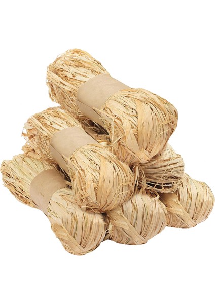 Rafya Şerit Doğal Dekoratif Kordon Rafya (6'lı Paket) - 50G Rafya Şeritler Floriste (Yurt Dışından)