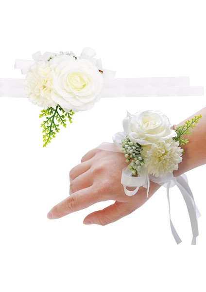 Esinti Wents Güller Çiçekler Bilek Korsaj Gümüş Bling Band Yapay Elmas Streç Bileklik H (Yurt Dışından)