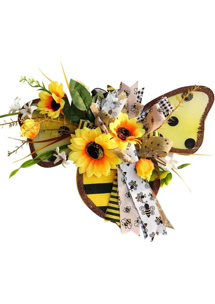 Bee Ayçiçeği Çelenk Bal Arısı Günü Dekorasyonu El Yapımı Yapay (Yurt Dışından)