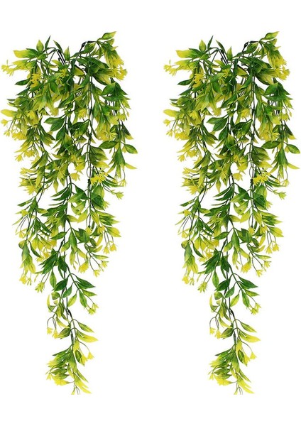 2 Adet Yapay Sarmaşık Yeşil Asma Bitki, Sarı (Yurt Dışından)