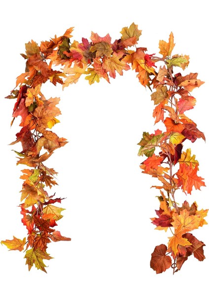 2 Paket Yapay Sonbahar Akçaağaç Yaprağı Çelenk, Sonbahar Asılı Asma Akçaağaç Kız (Yurt Dışından)