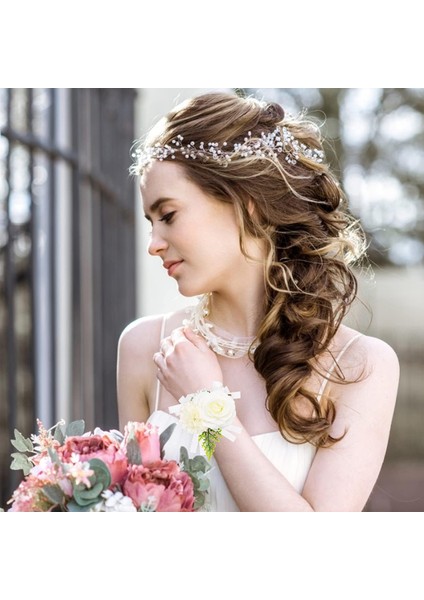 Esinti Wents Güller Çiçekler Bilek Korsaj Gümüş Bling Band Yapay Elmas Streç Bileklik H (Yurt Dışından) indirimleri