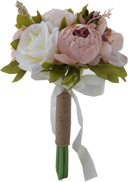 Esinti Nedime Düğün Buketi Yapay Ipek Güller ve Şakayıklar Vintage (Yurt Dışından)