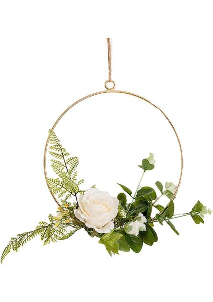 Boys Yapay Çiçek Asılı Dekorasyon Yuvarlak Metal Halka Duvar Çelengi (Yurt Dışından) modelleri
