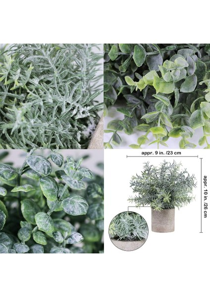 3'lü Yapay Mini Saksı Okaliptüs Bitkisi Seti, Yapay Yeşil Biberiye (Yurt Dışından) fiyatları