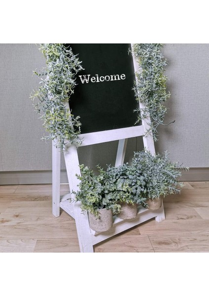 3'lü Yapay Mini Saksı Okaliptüs Bitkisi Seti, Yapay Yeşil Biberiye (Yurt Dışından) modelleri