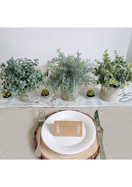 3'lü Yapay Mini Saksı Okaliptüs Bitkisi Seti, Yapay Yeşil Biberiye (Yurt Dışından) indirimleri