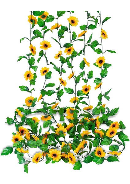 6'lı Yapay Ipek Ayçiçeği Çelenk Seti (Yurt Dışından)