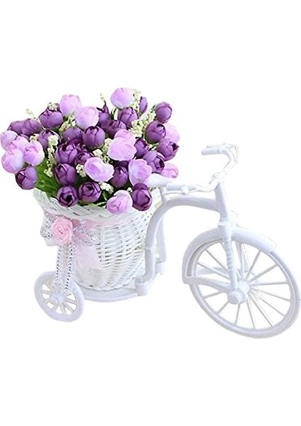 Esinti Bisiklet Yapay Çiçek Üç Tekerlekli Bisiklet Ekici Bahçe Dekorasyon Rattan Vazo Sepeti (Yurt Dışından) fiyatları