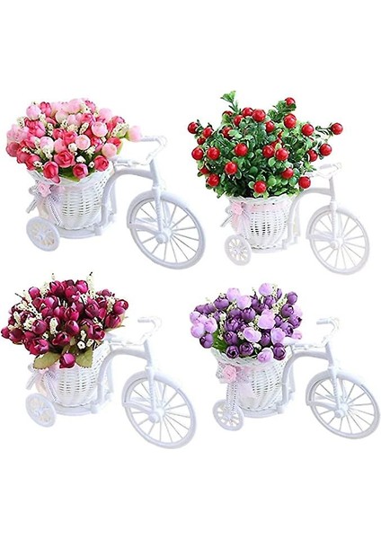 Esinti Bisiklet Yapay Çiçek Üç Tekerlekli Bisiklet Ekici Bahçe Dekorasyon Rattan Vazo Sepeti (Yurt Dışından) modelleri