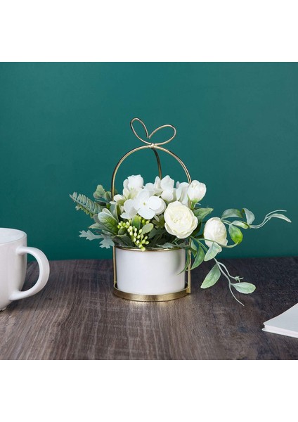 Esinti Yapay Çiçekler Saksı Yapay Bitkiler Seramik Vazoda Bonsai Çiçekleri K (Yurt Dışından) fırsatları