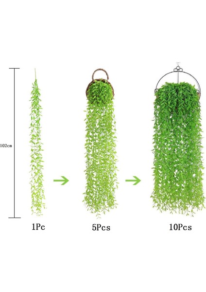 Esinti 10 Adet Yapay Sarmaşık Bitkiler Sarmaşık Yaprakları Yapay Düğün Çelenk (Yurt Dışından)