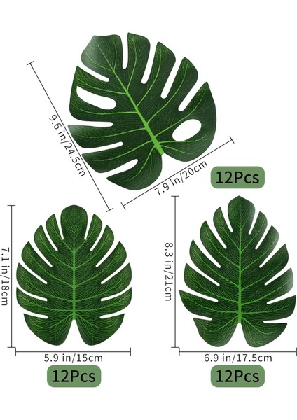 36'lı Paket Yapay Palmiye Yaprakları Orman Dekorasyonu Monstera Yaprakları 3 Boyutlu Trop (Yurt Dışından) fiyatları