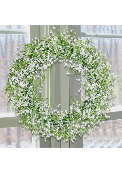 Esinti Gypsophila Çelenk Beyaz Yapay Çelenk Dekorasyon 40 cm Kapı Çelengi Çiçekler Bahar Doğal (Yurt Dışından) fırsatları