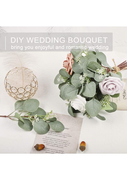 12 Adet Yapay Bitki Simülasyonu Yeşil Okaliptüs Yaprakları (Yurt Dışından) fırsatları