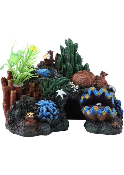 Esinti Akvaryum Dekorasyon Şekil Peyzaj Reçine Mağara Su Dekor Minyatür Süs Obje (Yurt Dışından)