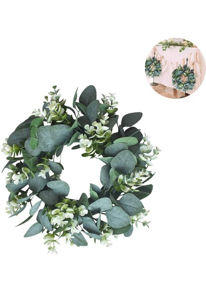 Esinti Okaliptüs Yapay Çelenk, Çelenk Noel Kapı Çelengi Duvar Çelengi Ivy Garland Eu (Yurt Dışından) modelleri