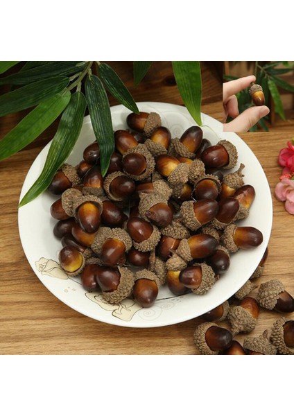 Dr.pink 100 Adet Yapay Fındık Meşe Palamudu Modelleri Sonbahar Dekorasyon Için Zanaat Malzemesi (Yurt Dışından) modelleri