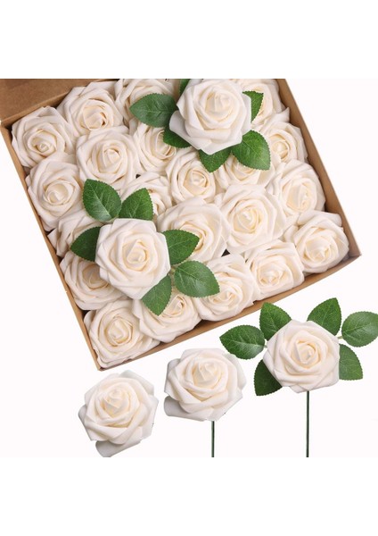 Roqueen 25'li Yapay Çiçek Paketi Güller Dekoratif Çiçekler Sahte Güller Köpük (Yurt Dışından)